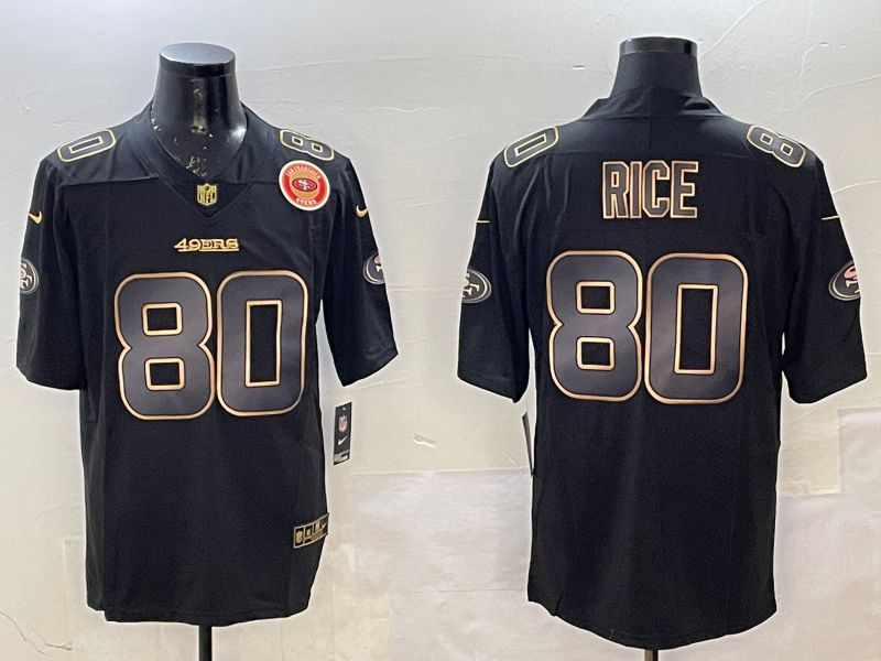 Men San Francisco 49ers #80 Rice Black Gold 2025 Nike Limited NFL Jersey style 5->san francisco 49ers->NFL Jersey